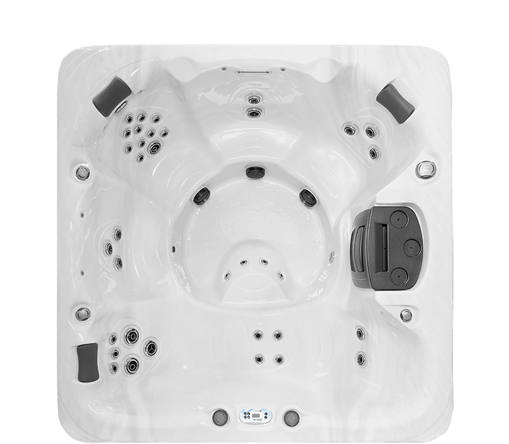 Clarity Balance 7 hot tub, top-down view of the seating and jets