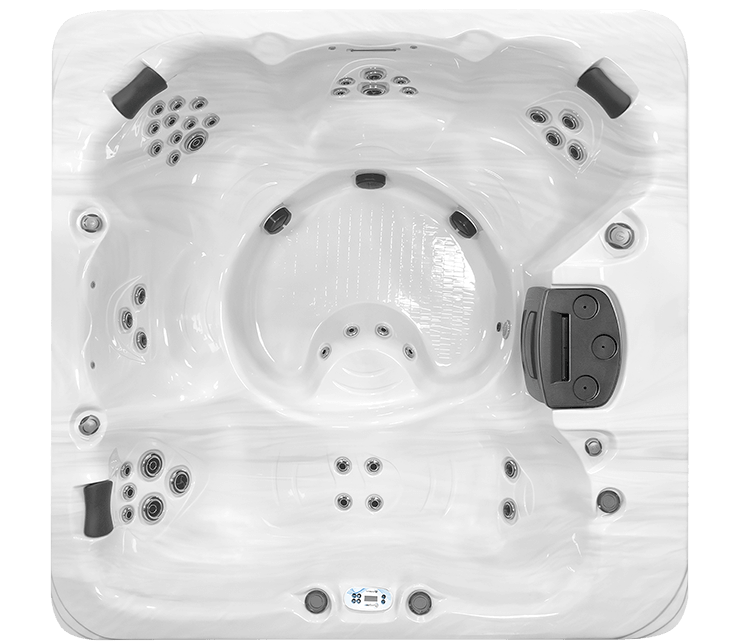 Clarity Balance 8 hot tub, top-down view of the seating and jets
