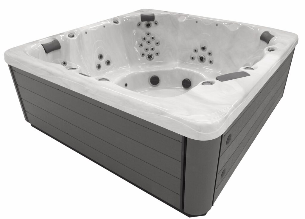 Clarity Balance 8 hot tub, in a backyard setting