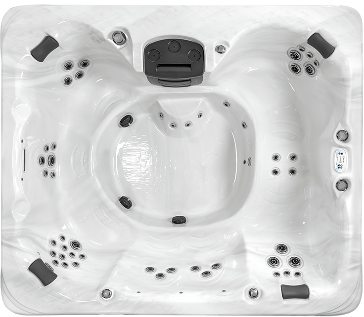 Clarity Balance 9 hot tub, top-down view of the seating and jets