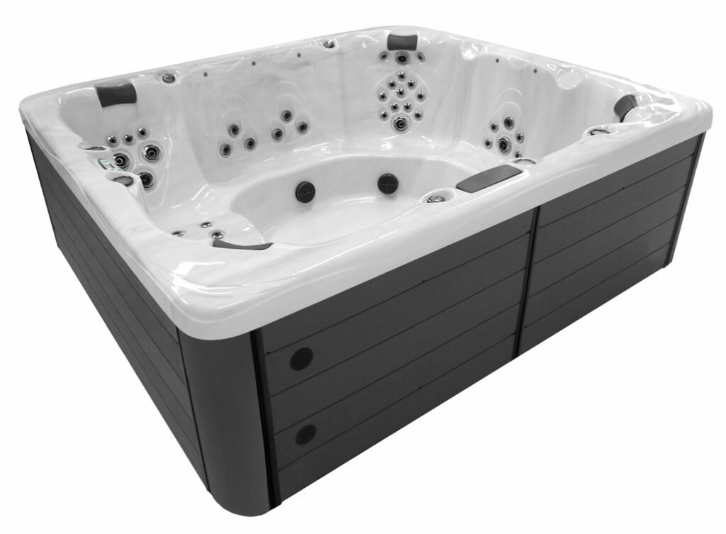 Clarity Balance 9 hot tub, in a backyard setting