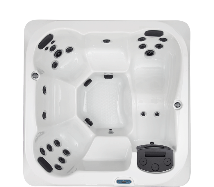 LH Series L7 hot tub, top-down view of the seating and jets