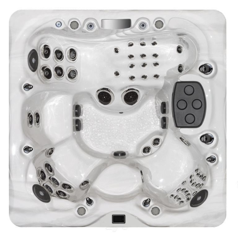 Michael Phelps Legend Series LSX 700 hot tub, top-down view of the seating and jets