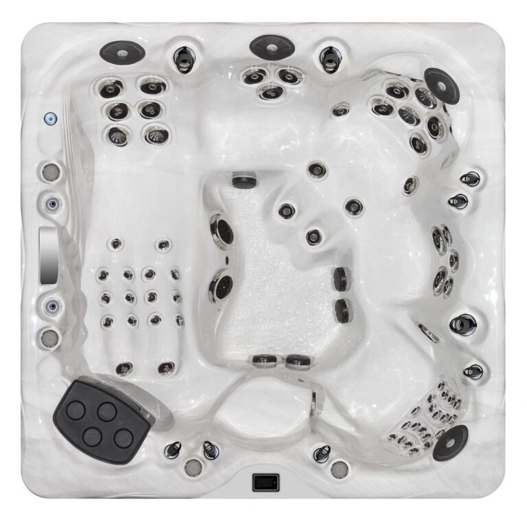 Michael Phelps Legend Series LSX 800 hot tub, top-down view of the seating and jets