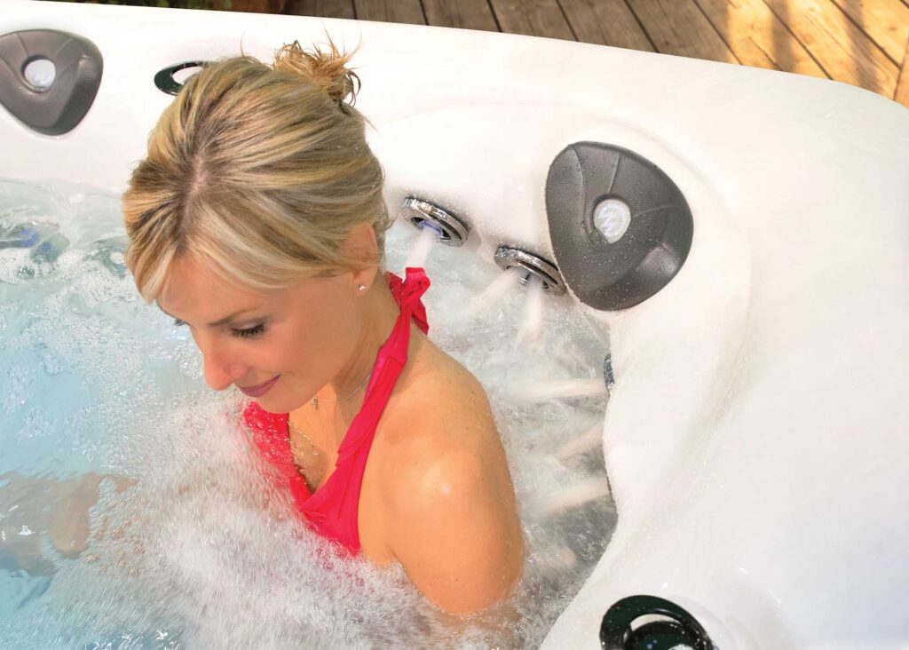Michael Phelps Legend Series LSX 800 hot tub, close-up of the hydrotherapy jets