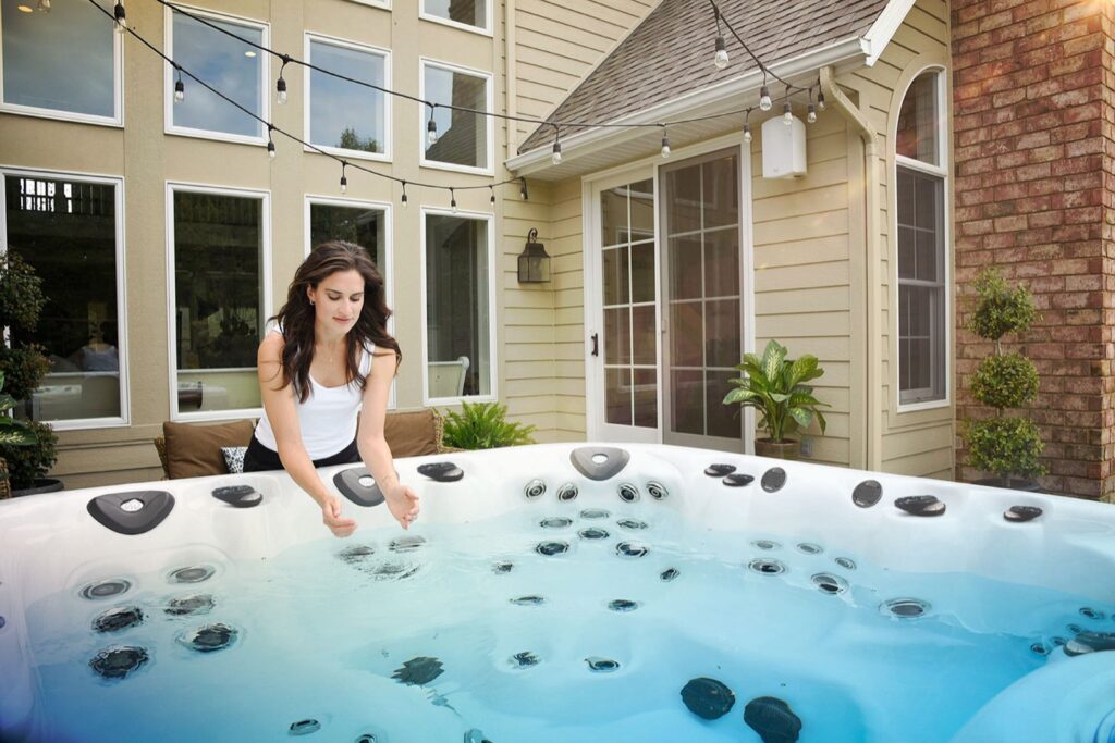 Michael Phelps Legend Series LSX 800 hot tub, with crystal-clear water