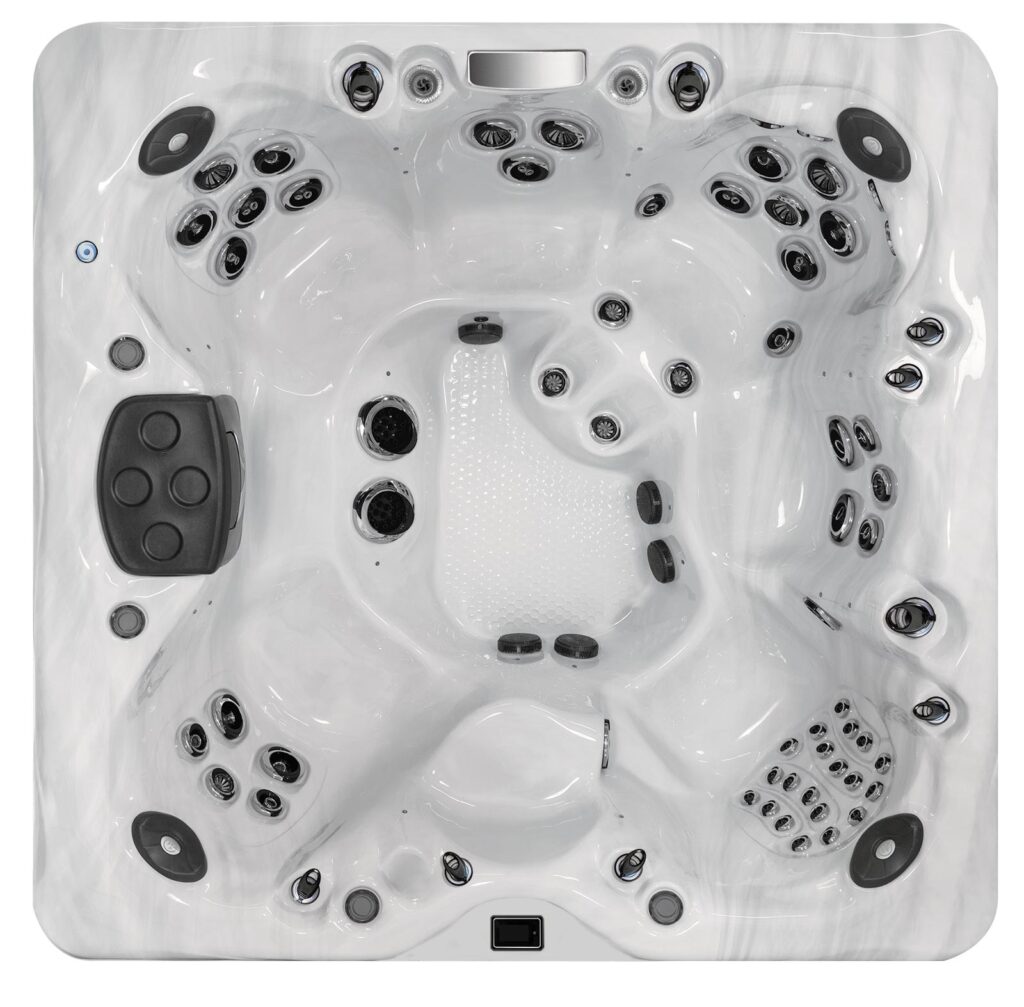 Michael Phelps Legend Series LSX 850 hot tub, top-down view of the seating and jets