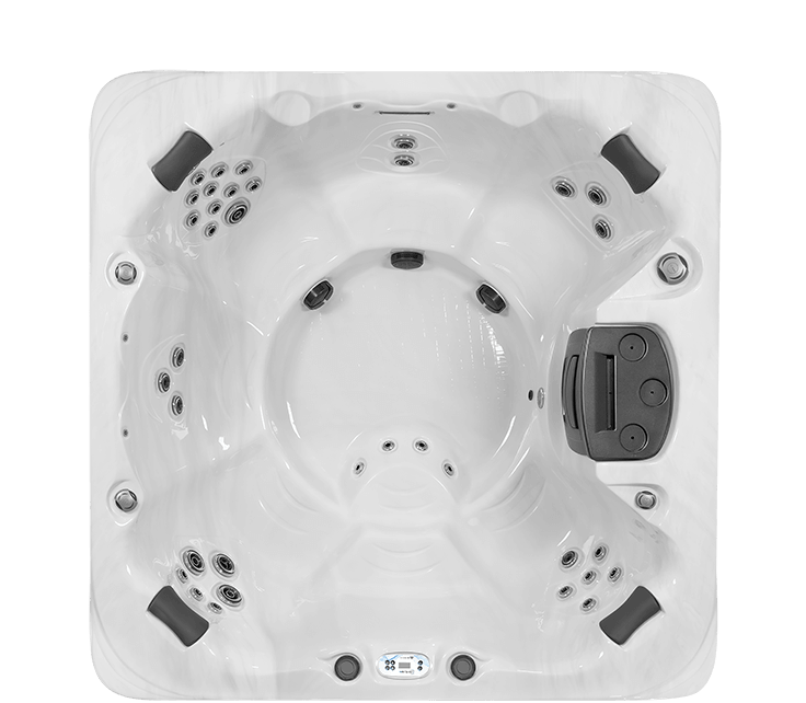 Clarity Precision 7 hot tub, top-down view of the seating and jets