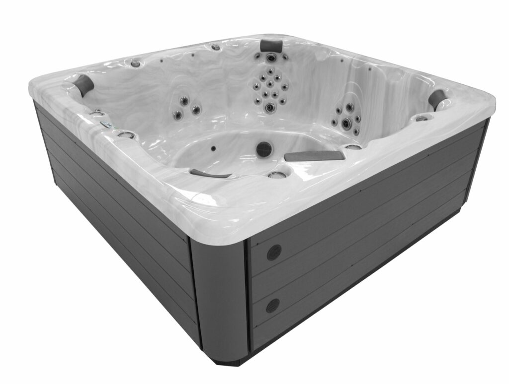 Clarity Precision 8 hot tub, in a backyard setting