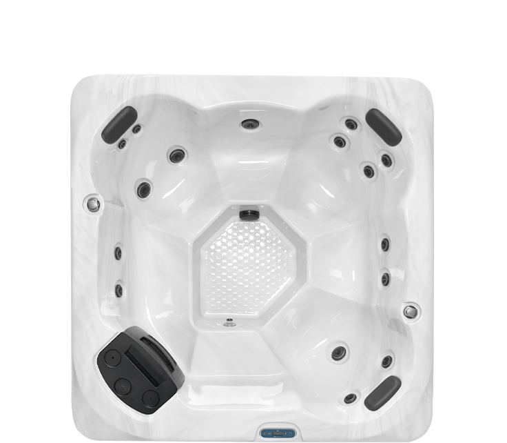 LH Series S6 hot tub, top-down view of the seating and jets