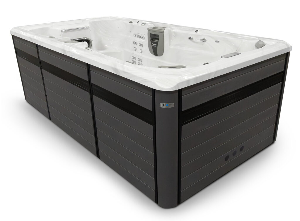 H2X Trainer 15 swim spa, in a backyard setting