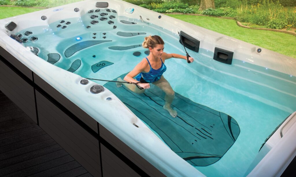 H2X Trainer 21 swim spa, SoftTread treadmill