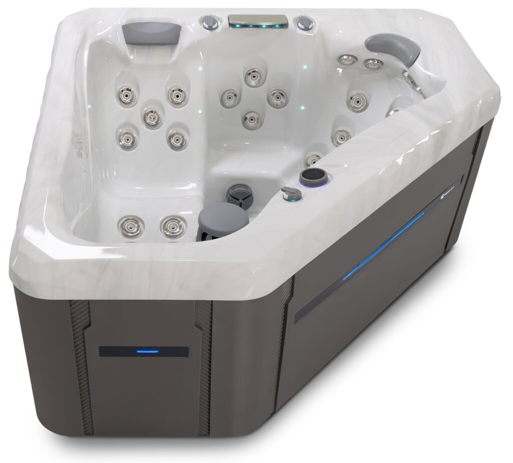 Twilight Series TS 240X hot tub, three-quarter view
