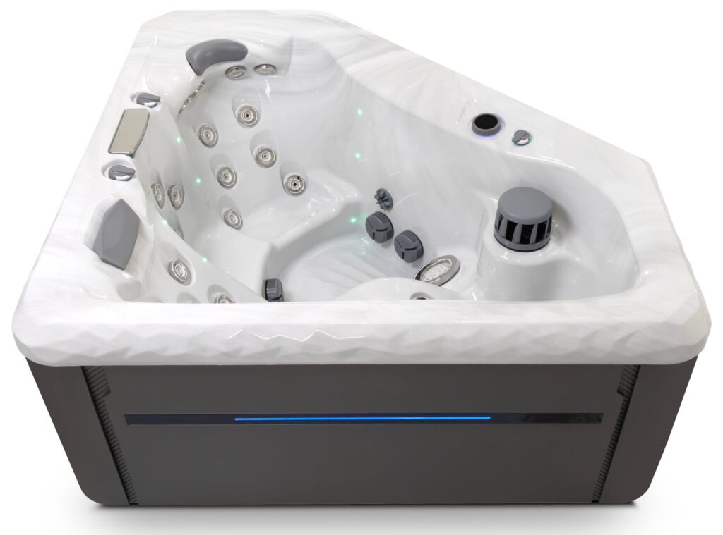 Twilight Series TS 240X hot tub, three-quarter view